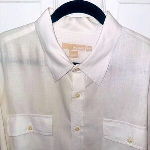 Michael Kors Men's Off-White Casual Shirt. Linen.